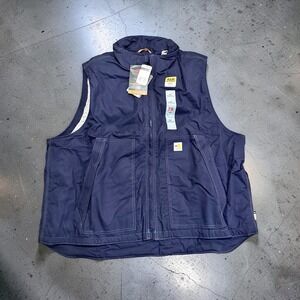 Carhartt 103387 FR Flame Resistant Quick Duck Insulated Vest Navy 4XL NWT